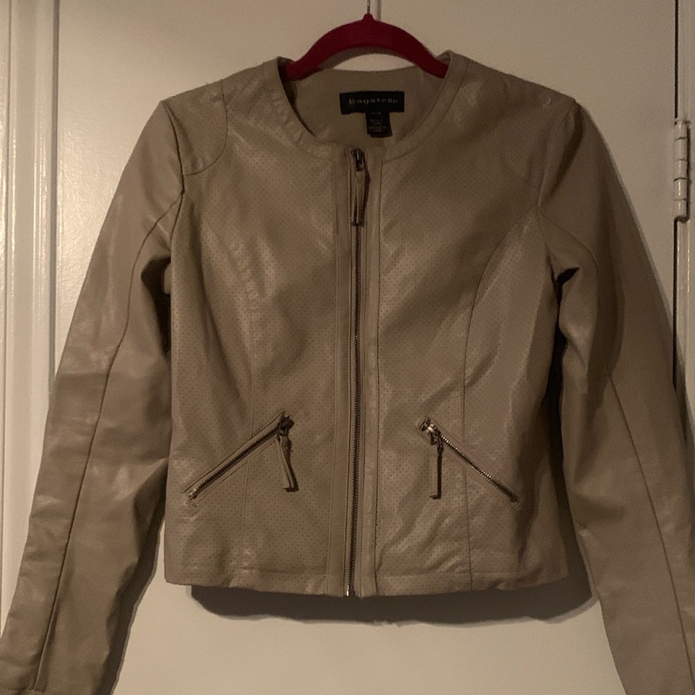 Tan Bagatelle Polyester Full Zip Jacket (XS)